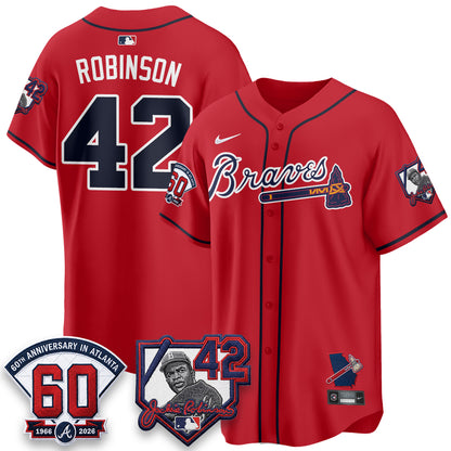 ATL 2026 Jackie Robinson Day Vapor Limited Red Jersey - All Stitched