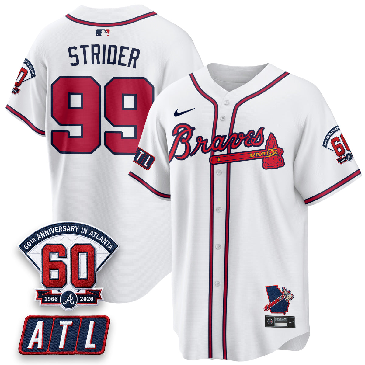 ATL 2026 60th Anniversary Vapor Limited Red Jersey - All Stitched