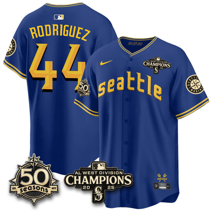 SEA Vapor Premier Limited Cream Jersey V2 - 50th Anniversary & AL West Division Champions - All Stitched