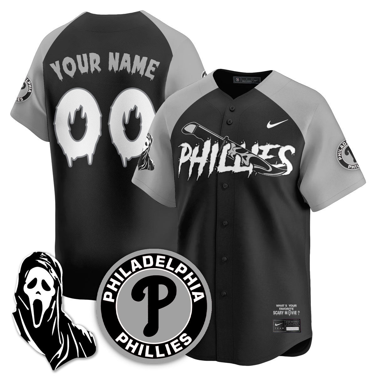 Custom PHI "Scream Ghostface" Jersey - Stitched