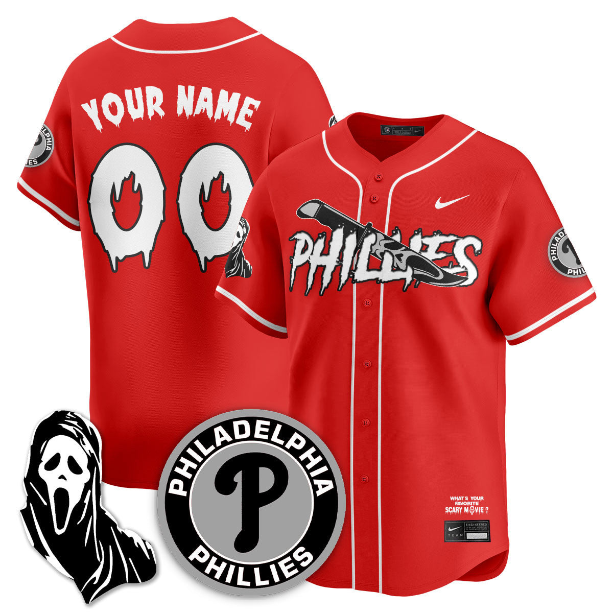 Custom PHI "Scream Ghostface" Jersey - Stitched