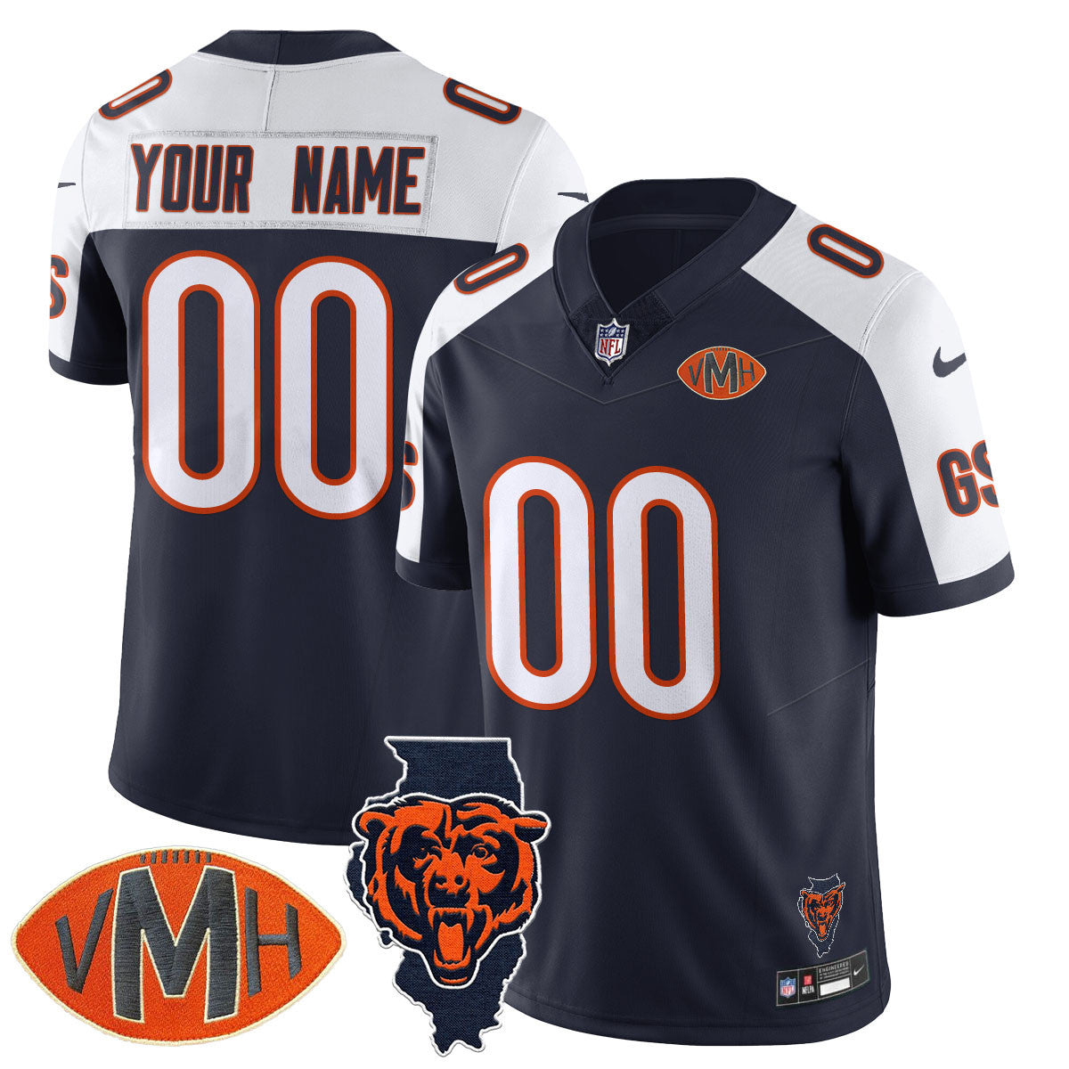 Chicago Bears Honor Virginia Halas McCaskey Custom Jersey - All Stitched