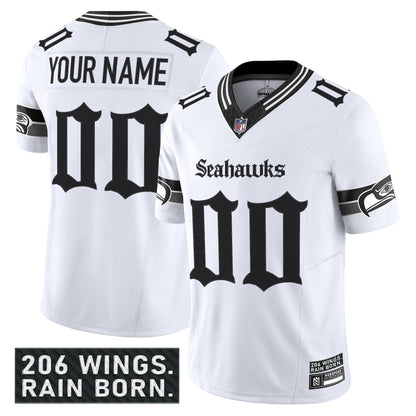 Seattle Seahawks 'Gothic Rain City Shadows Edition' Vapor Limited Custom Jersey - All Stitched