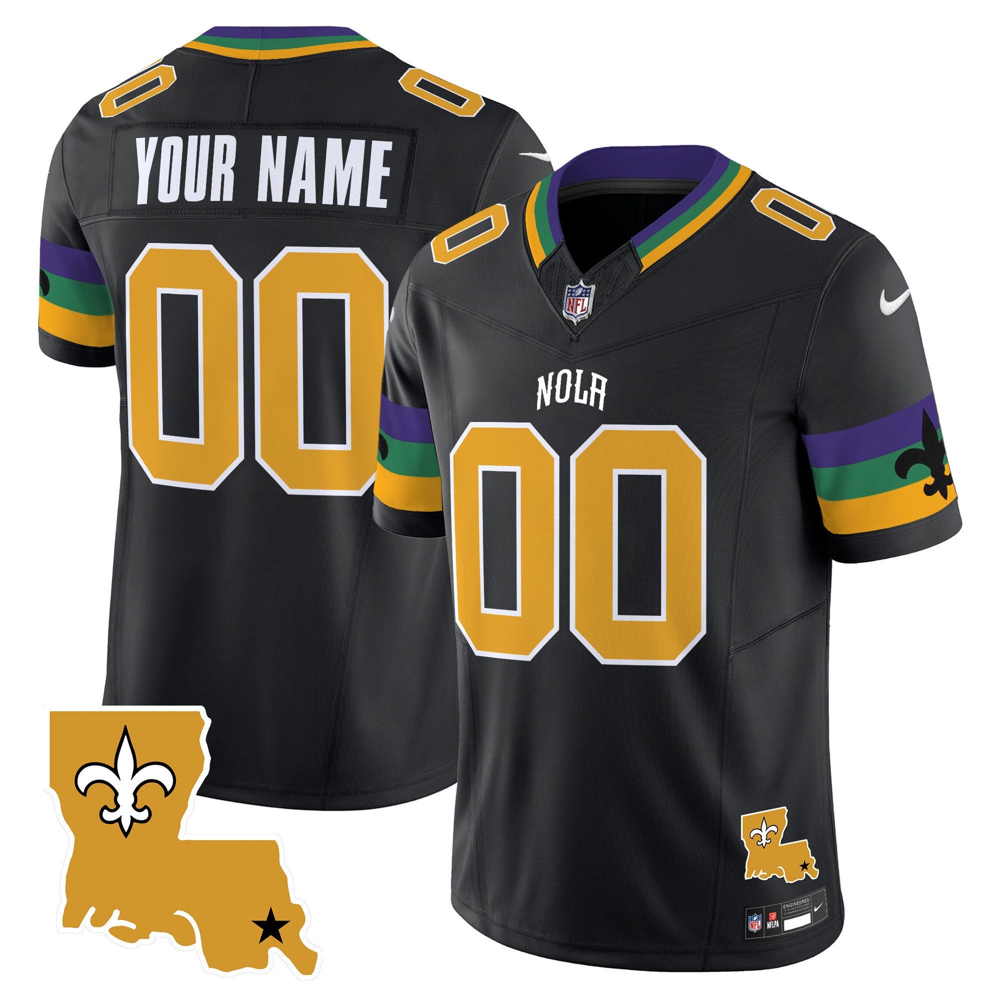 Saints 2025 New Orleans City Vapor Limited Custom Jersey - All Stitched