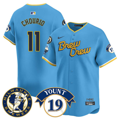 Men's Milwaukee Brewers 2025 Limited Jersey - Robin Yount Patch - All Stitched