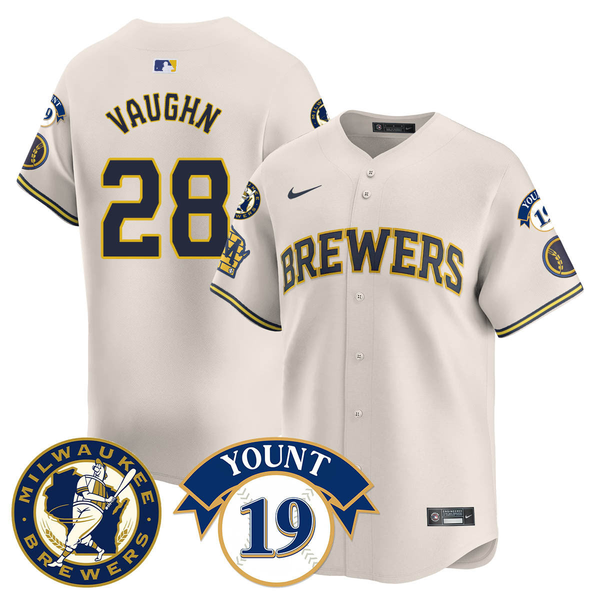 Men's Milwaukee Brewers 2025 Limited Jersey - Robin Yount Patch - All Stitched