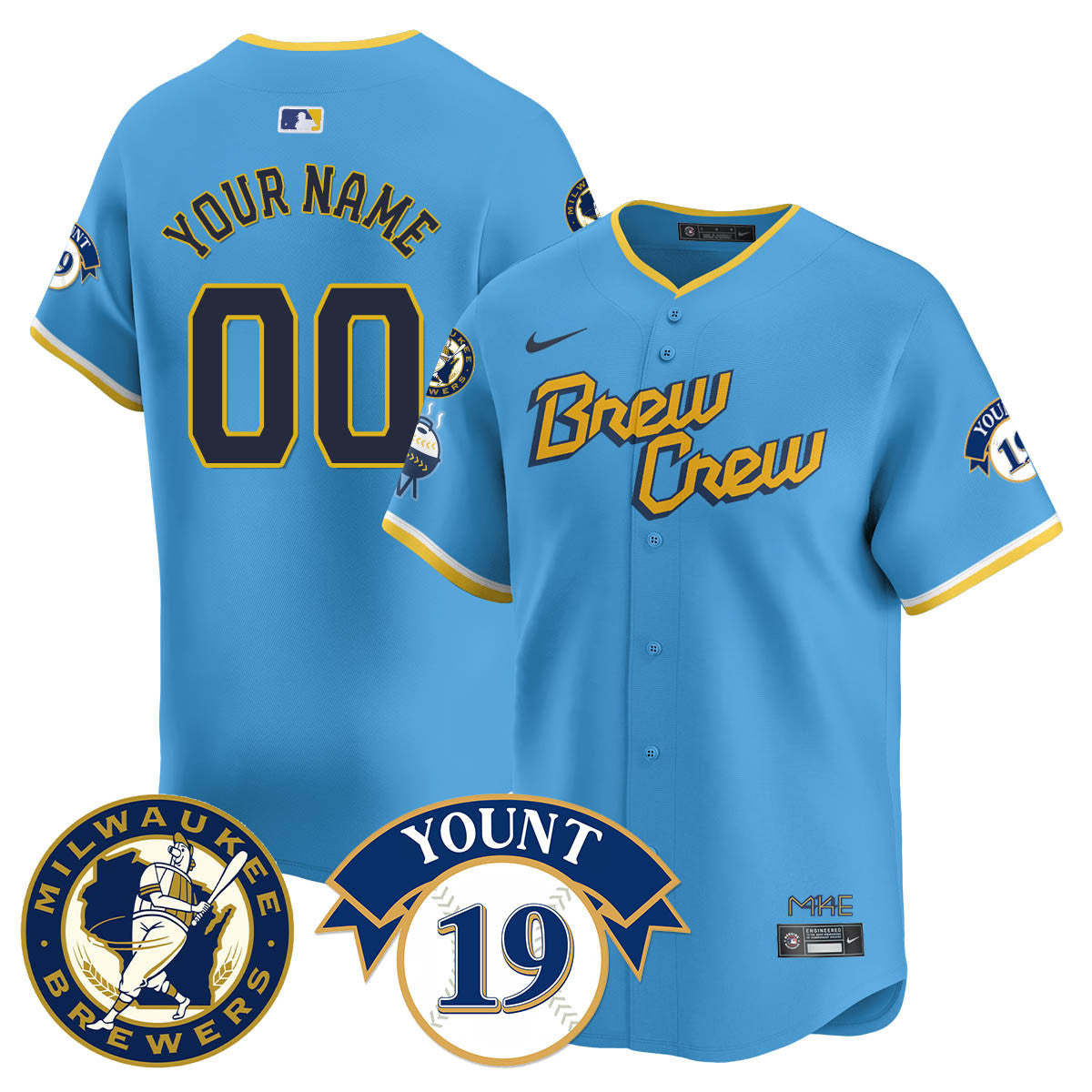Milwaukee Brewers 2025 Limited Custom Jersey - Robin Yount Patch - All Stitched