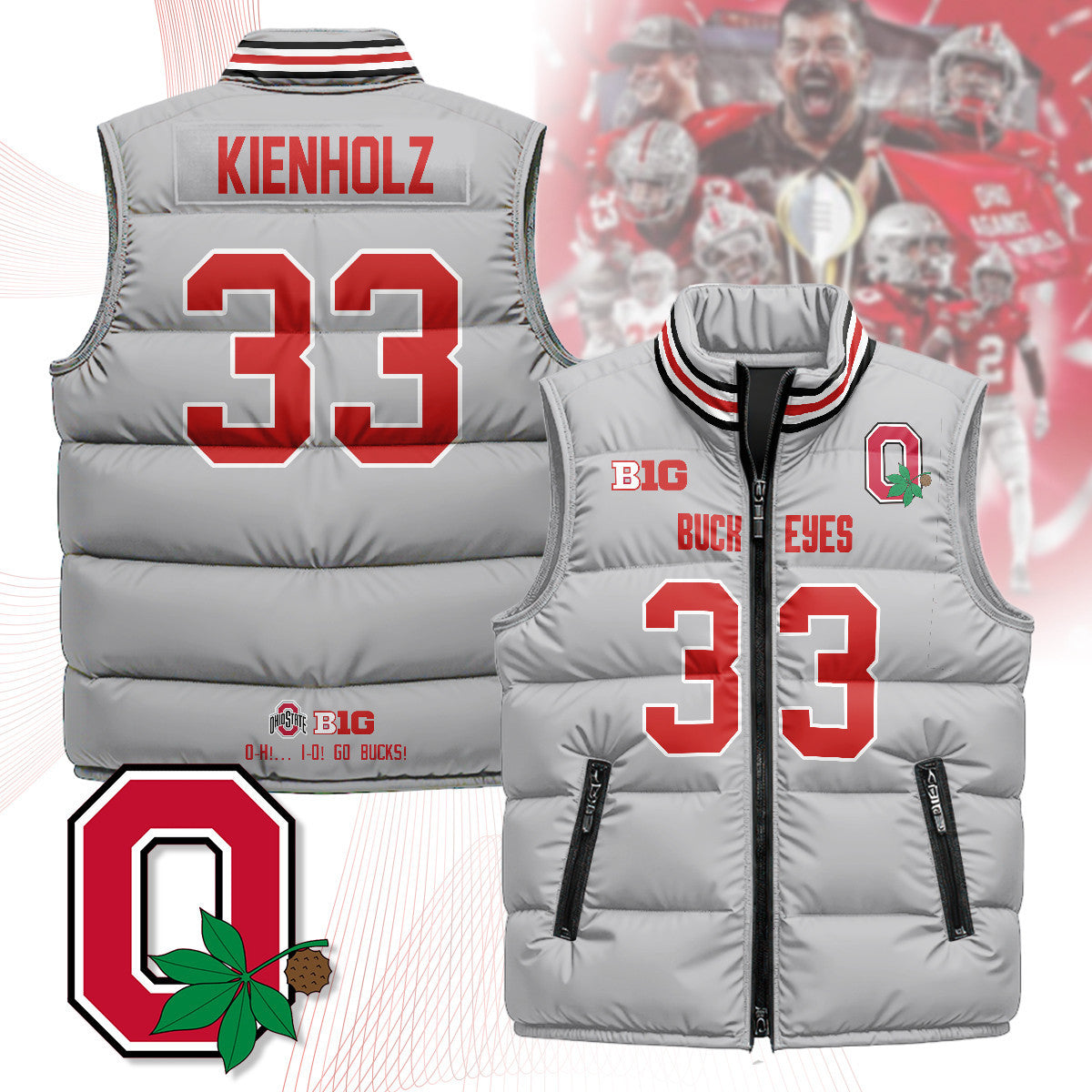 Ohio State Buckeyes Unisex Puffer Vest