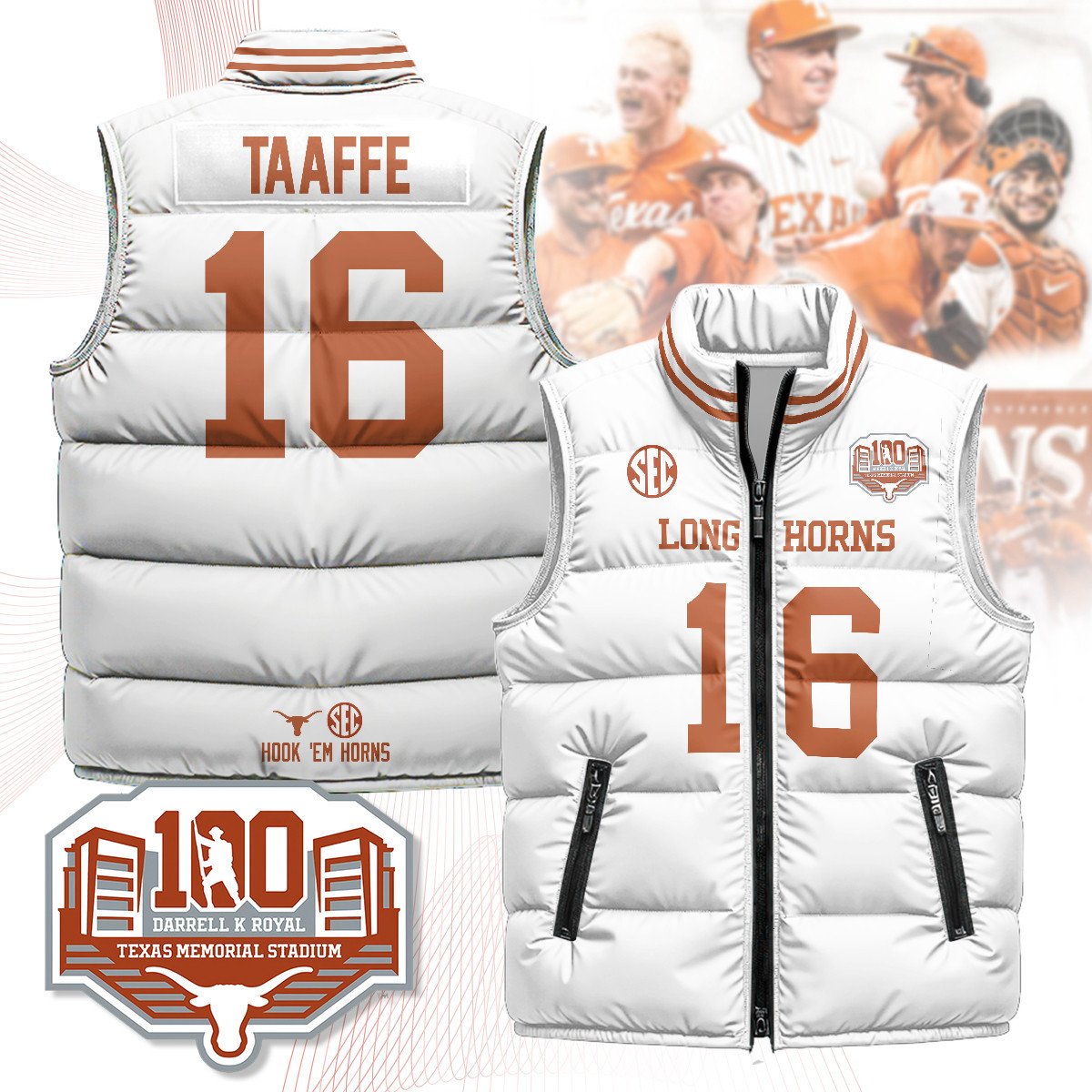 Texas Longhorns Unisex Puffer Vest