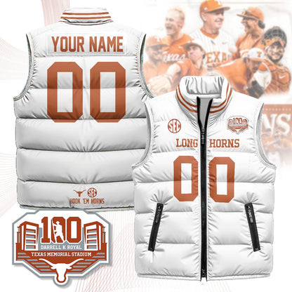 Custom Texas Longhorns Unisex Puffer Vest