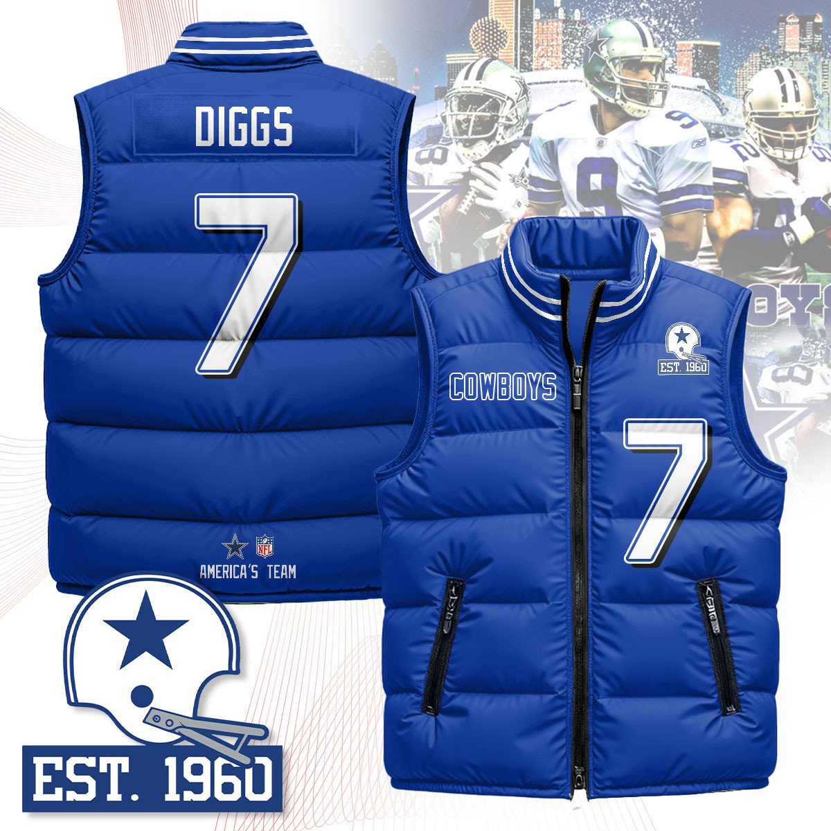 Dallas Cowboys Unisex Puffer Vest