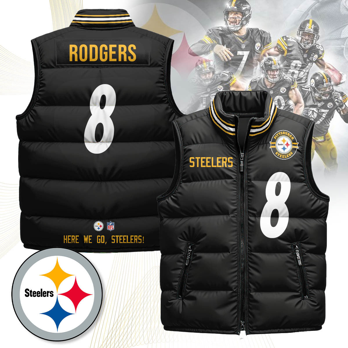 Pittsburgh Steelers Unisex Puffer Vest