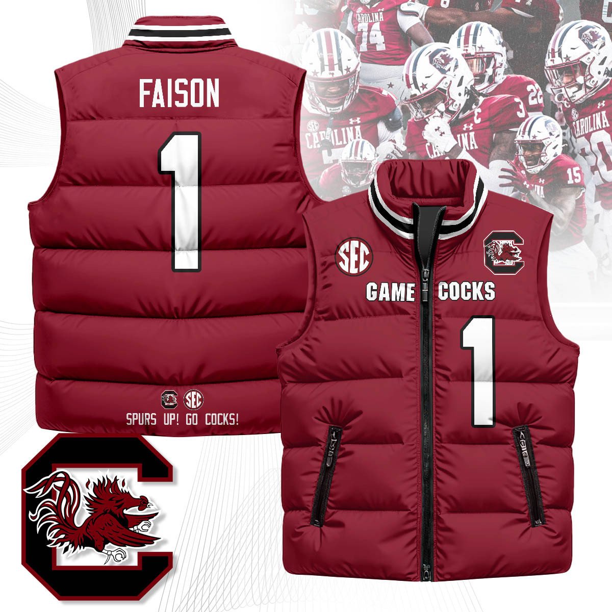 South Carolina Gamecocks Unisex Puffer Vest