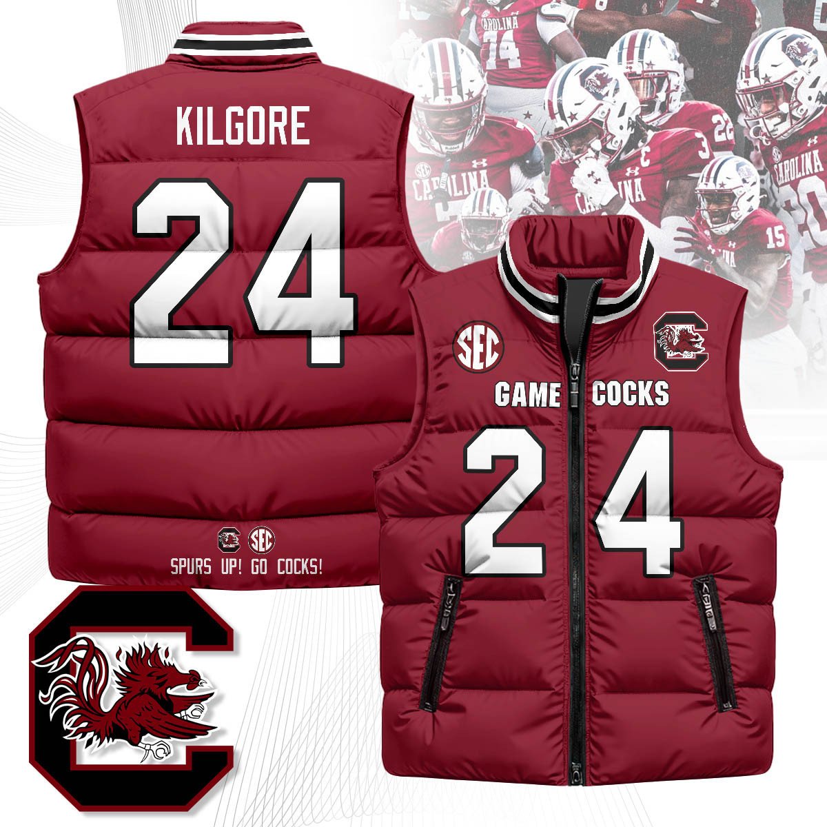 South Carolina Gamecocks Unisex Puffer Vest