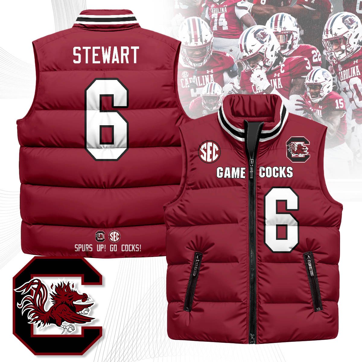 South Carolina Gamecocks Unisex Puffer Vest
