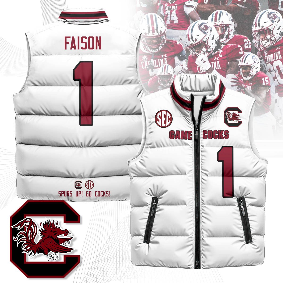 South Carolina Gamecocks Unisex Puffer Vest