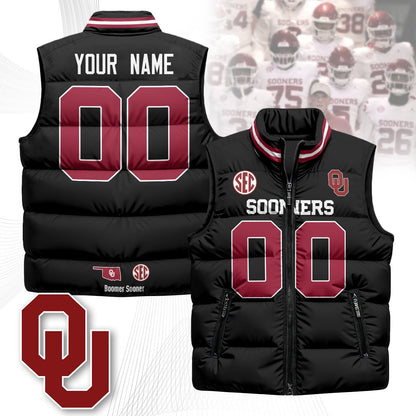 Custom Oklahoma Sooners Unisex Puffer Vest