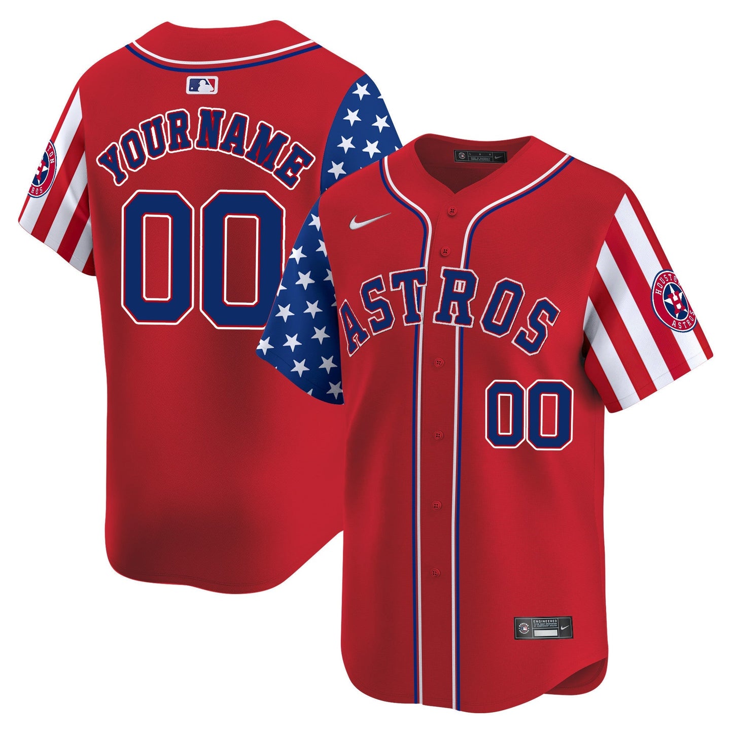 Astros 2024 Independence Day Vapor Premier Limited Custom Jersey - All Stitched