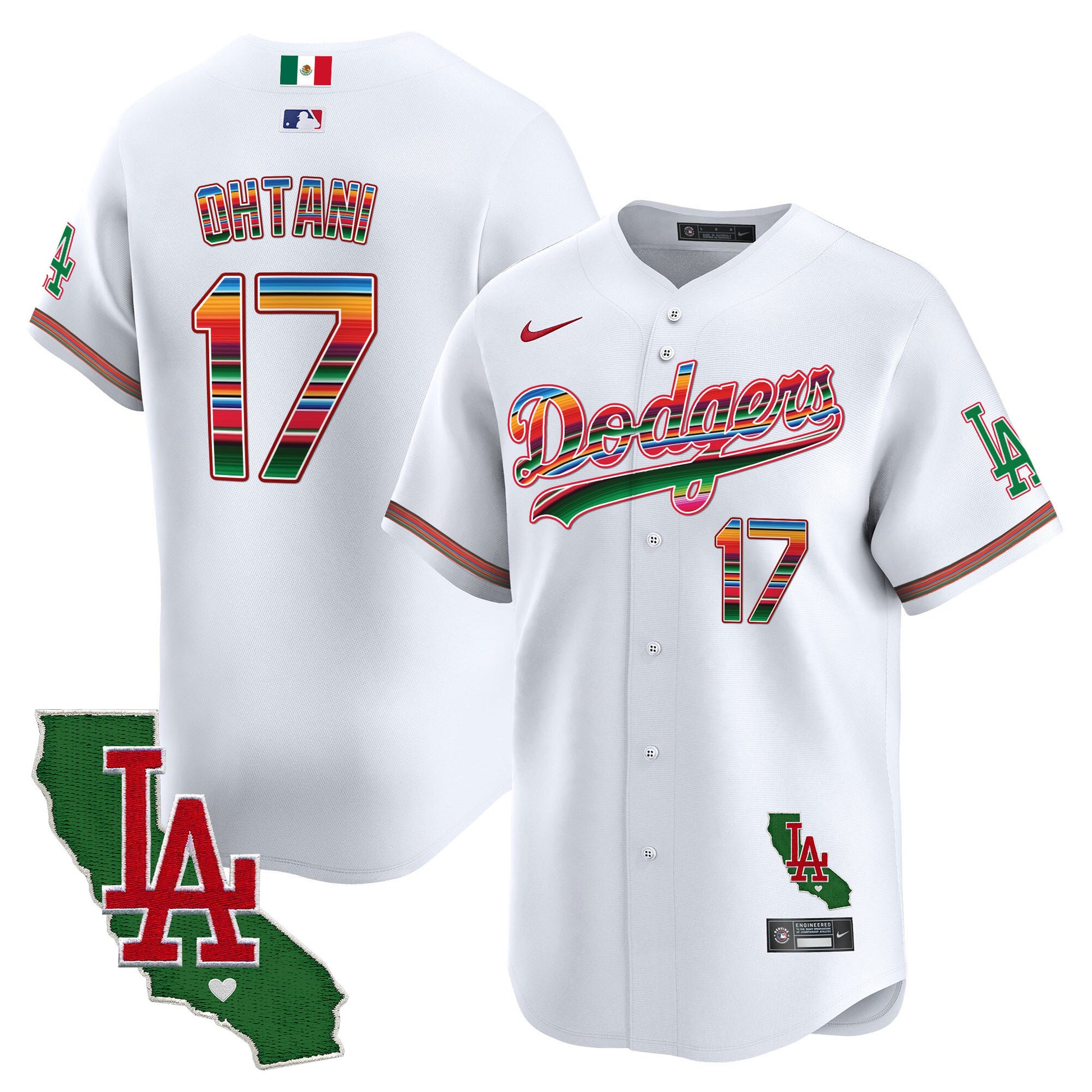 Men's Dodgers Mexico California Patch Vapor Premier Limited Jersey V2 - All Stitched