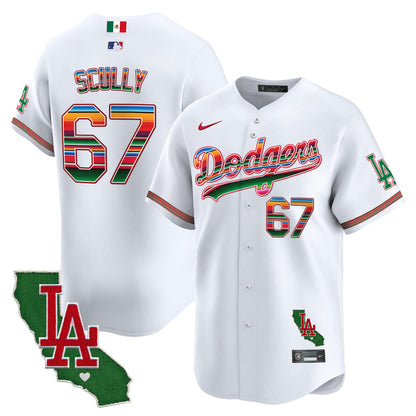 Men's Dodgers Mexico California Patch Vapor Premier Limited Jersey V2 - All Stitched