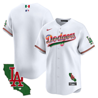 Men's Dodgers Mexico California Patch Vapor Premier Limited Jersey V2 - All Stitched