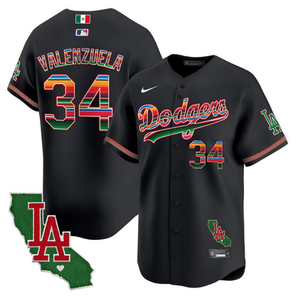 Men's Dodgers Mexico California Patch Vapor Premier Limited Jersey V2 - All Stitched