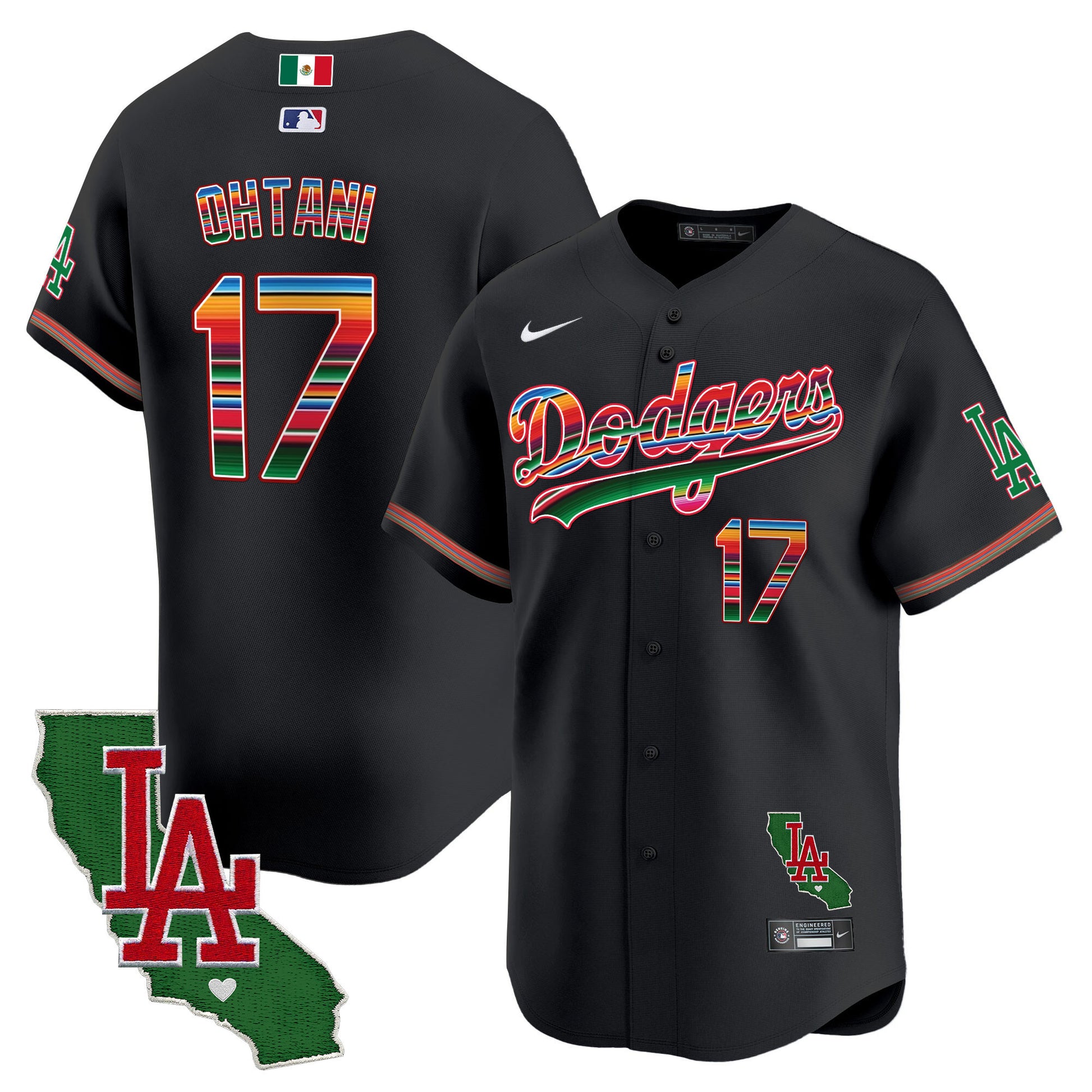Men's Dodgers Mexico California Patch Vapor Premier Limited Jersey V2 - All Stitched