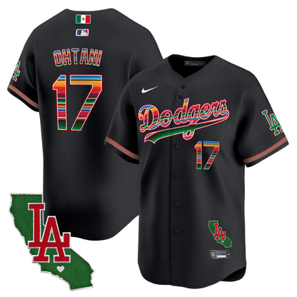 Men's Dodgers Mexico California Patch Vapor Premier Limited Jersey V2 - All Stitched