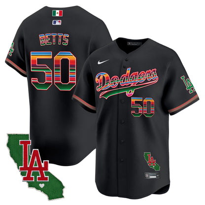 Men's Dodgers Mexico California Patch Vapor Premier Limited Jersey V2 - All Stitched