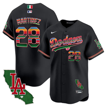 Men's Dodgers Mexico California Patch Vapor Premier Limited Jersey V2 - All Stitched