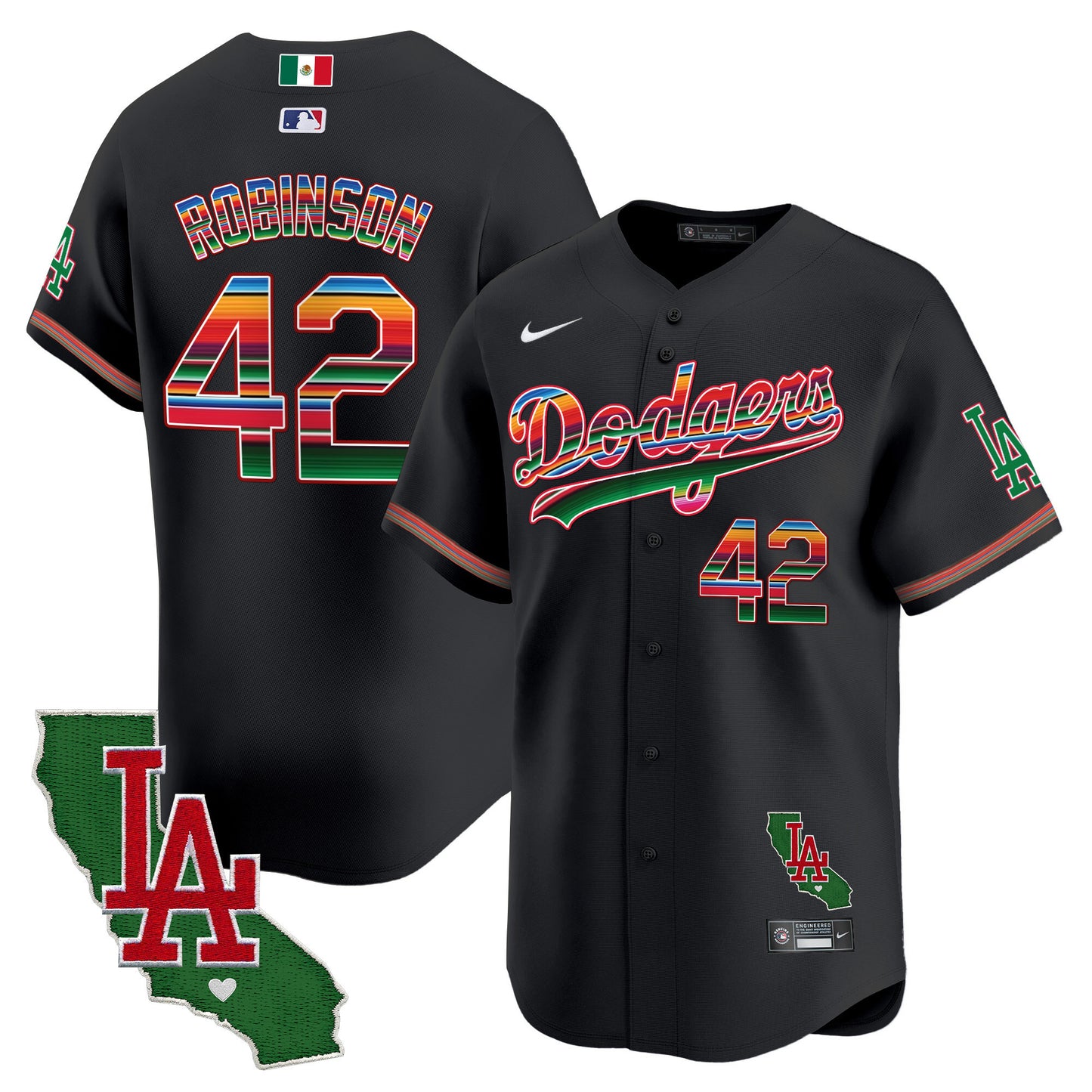 Men's Dodgers Mexico California Patch Vapor Premier Limited Jersey V2 - All Stitched