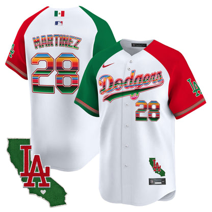 Men's Dodgers Mexico California Patch Vapor Premier Limited Jersey V2 - All Stitched