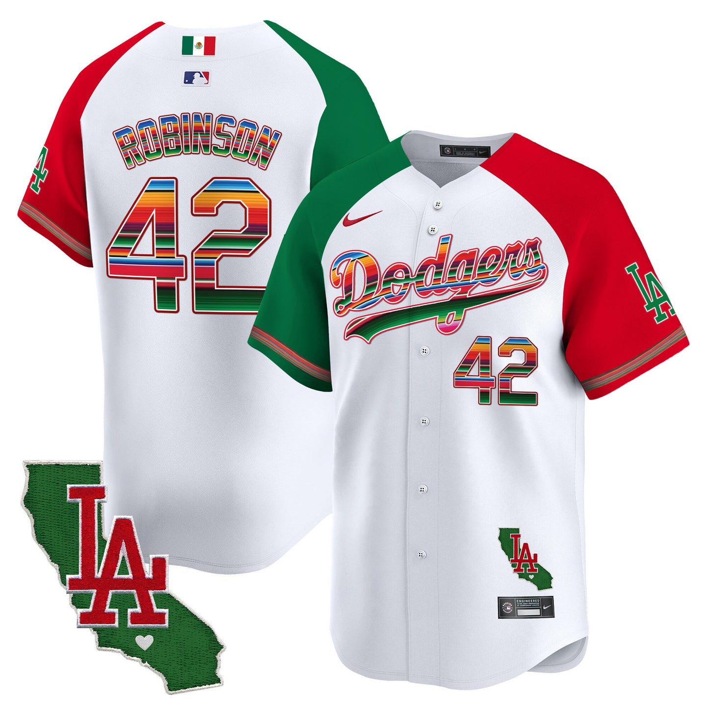 Men's Dodgers Mexico California Patch Vapor Premier Limited Jersey V2 - All Stitched