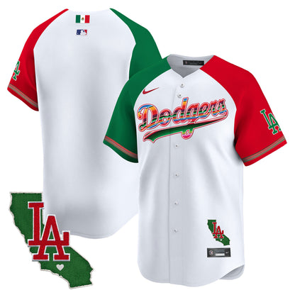 Men's Dodgers Mexico California Patch Vapor Premier Limited Jersey V2 - All Stitched