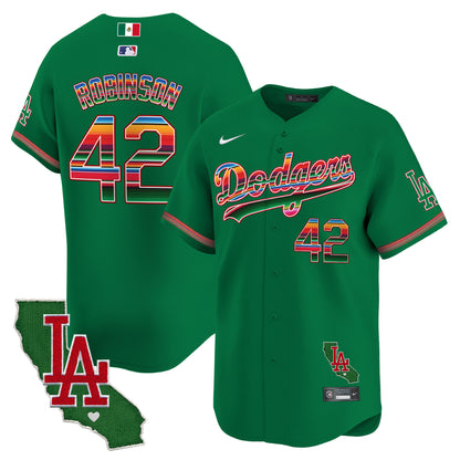 Men's Dodgers Mexico California Patch Vapor Premier Limited Jersey V2 - All Stitched