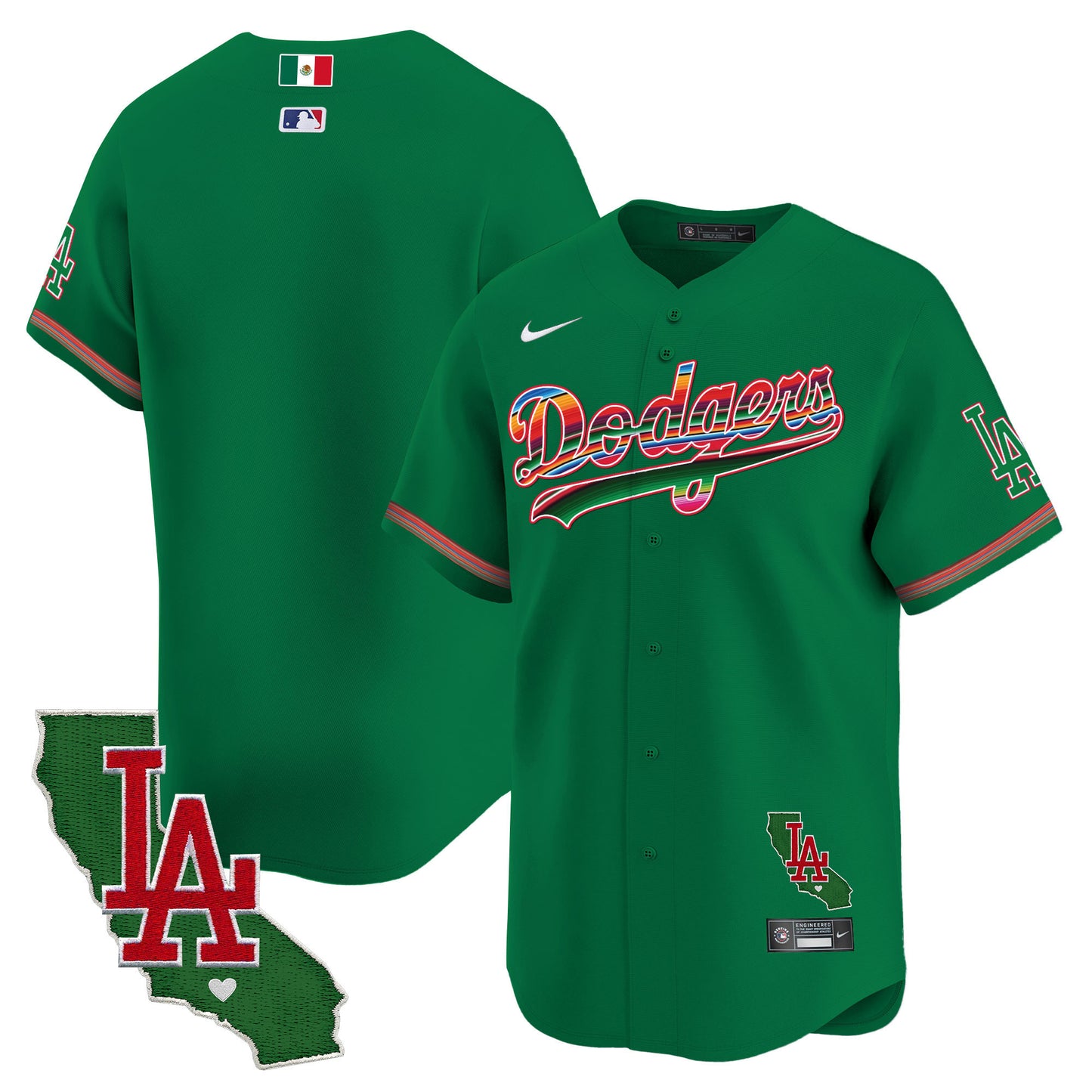 Men's Dodgers Mexico California Patch Vapor Premier Limited Jersey V2 - All Stitched