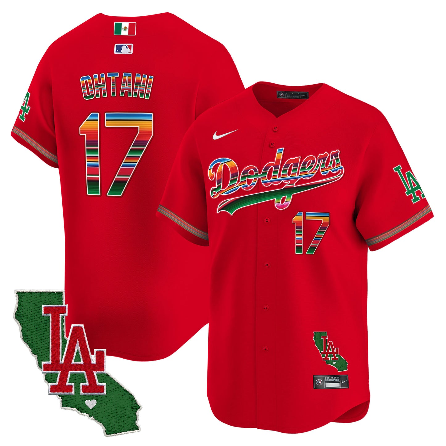 Men's Dodgers Mexico California Patch Vapor Premier Limited Jersey V2 - All Stitched