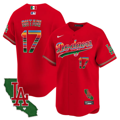 Men's Dodgers Mexico California Patch Vapor Premier Limited Jersey V2 - All Stitched