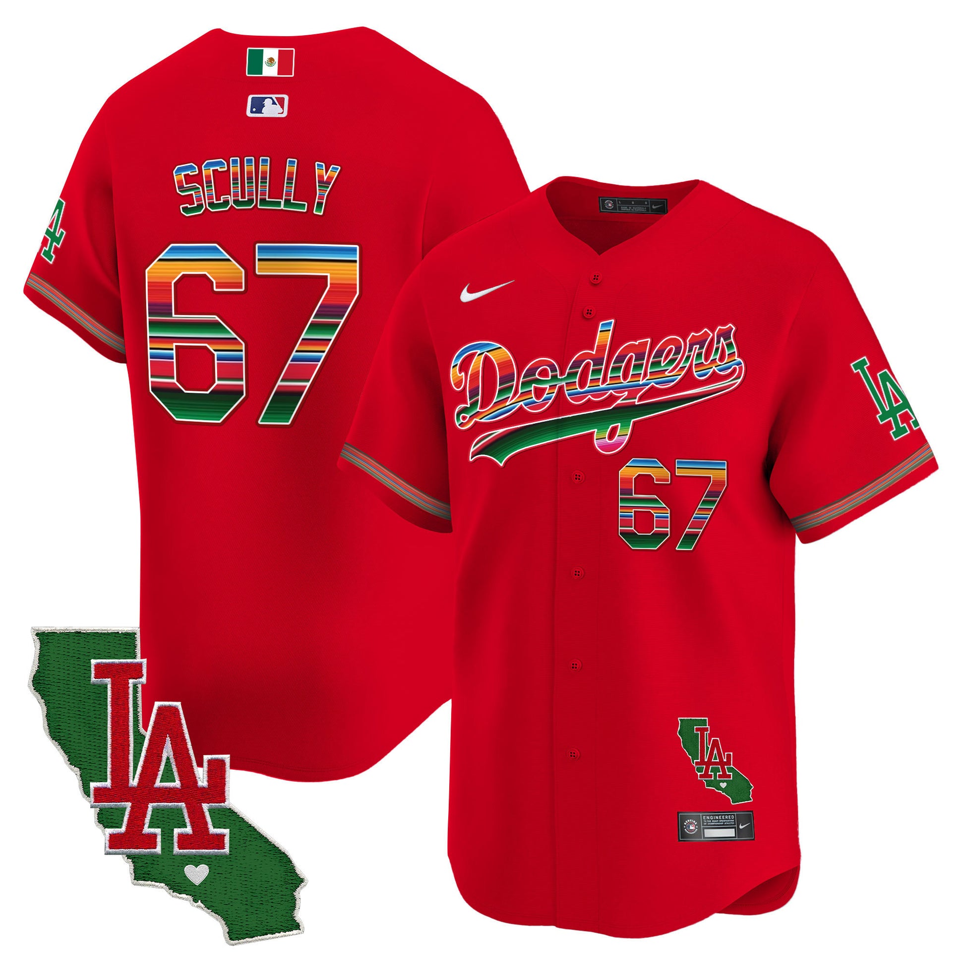 Men's Dodgers Mexico California Patch Vapor Premier Limited Jersey V2 - All Stitched