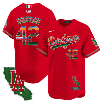 Men's Dodgers Mexico California Patch Vapor Premier Limited Jersey V2 - All Stitched