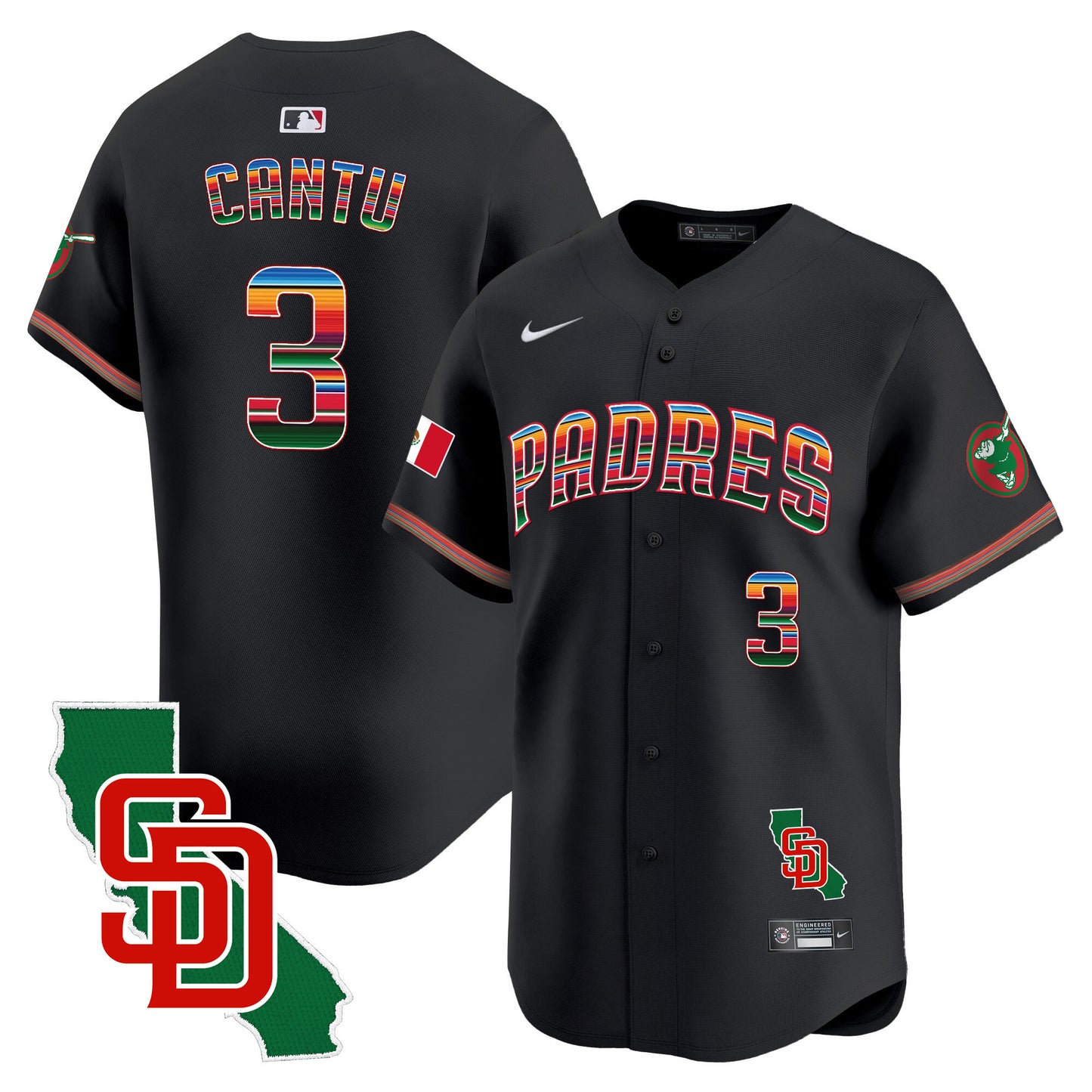 Men's Padres Mexico California Patch Vapor Premier Limited Jersey – All Stitched