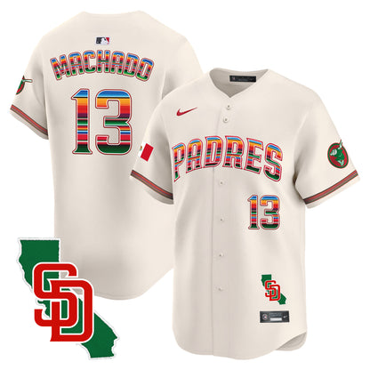 Men's Padres Mexico California Patch Vapor Premier Limited Jersey – All Stitched