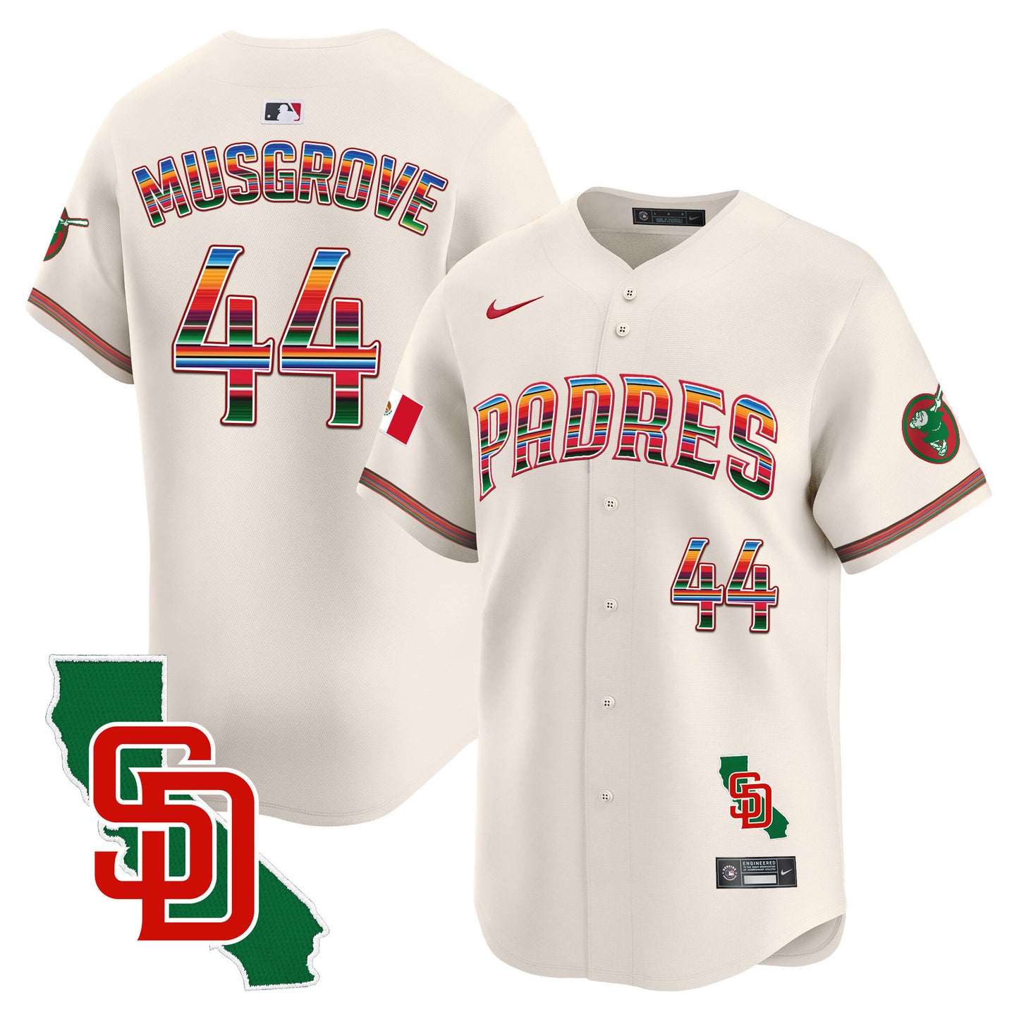 Men's Padres Mexico California Patch Vapor Premier Limited Jersey – All Stitched