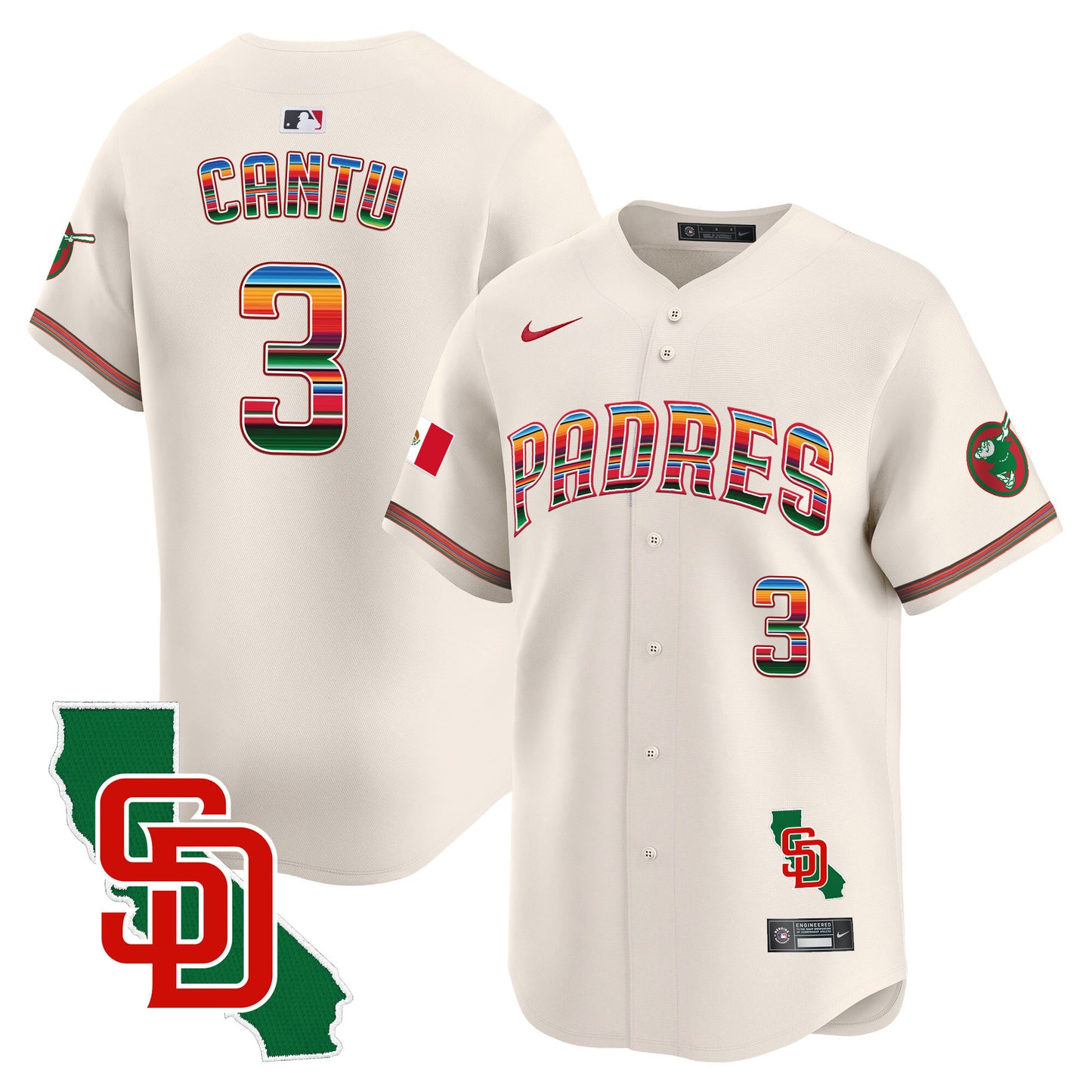 Men's Padres Mexico California Patch Vapor Premier Limited Jersey – All Stitched