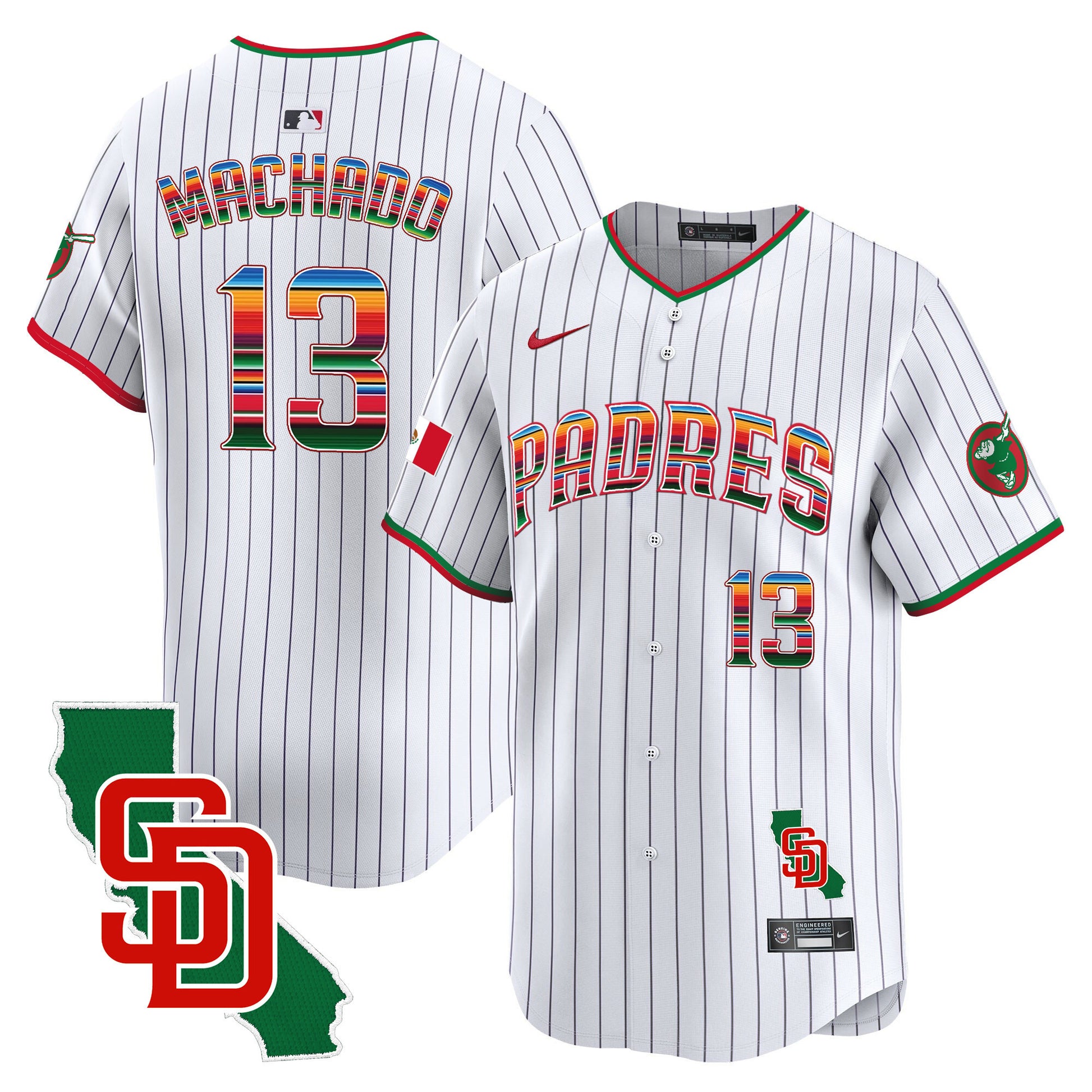 Men's Padres Mexico California Patch Vapor Premier Limited Jersey – All Stitched