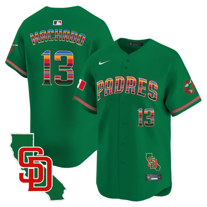 Men's Padres Mexico California Patch Vapor Premier Limited Jersey – All Stitched