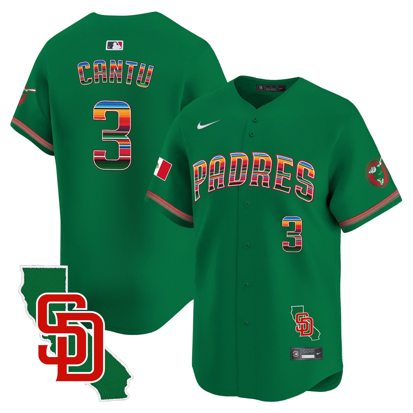 Men's Padres Mexico California Patch Vapor Premier Limited Jersey – All Stitched