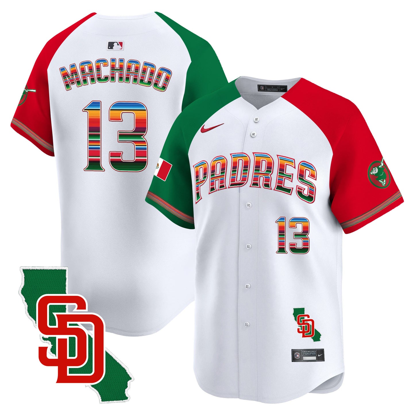 Men's Padres Mexico California Patch Vapor Premier Limited Jersey – All Stitched