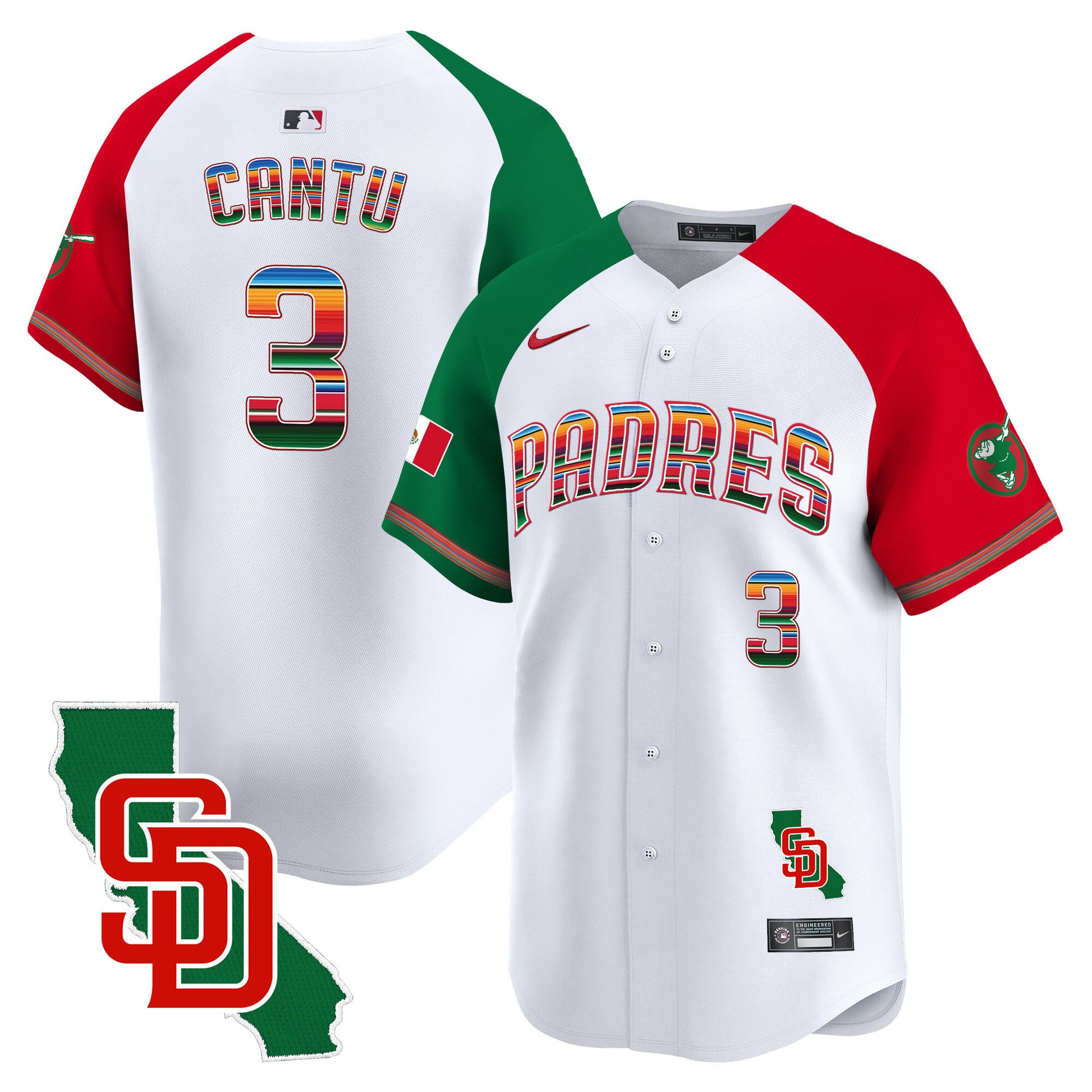 Men's Padres Mexico California Patch Vapor Premier Limited Jersey – All Stitched
