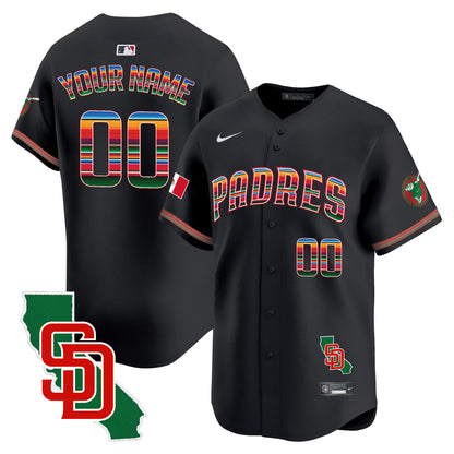 Padres Mexico California Patch Vapor Premier Limited Custom Jersey – All Stitched